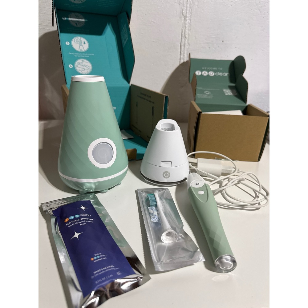 TAO Clean Umma Diamond Sonic Toothbrush UV Sanitizer Base & Whitening Kit Mint
